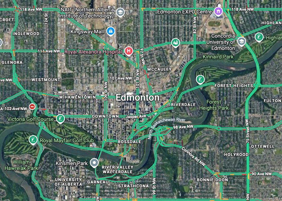Route map used for dispatch and field planning